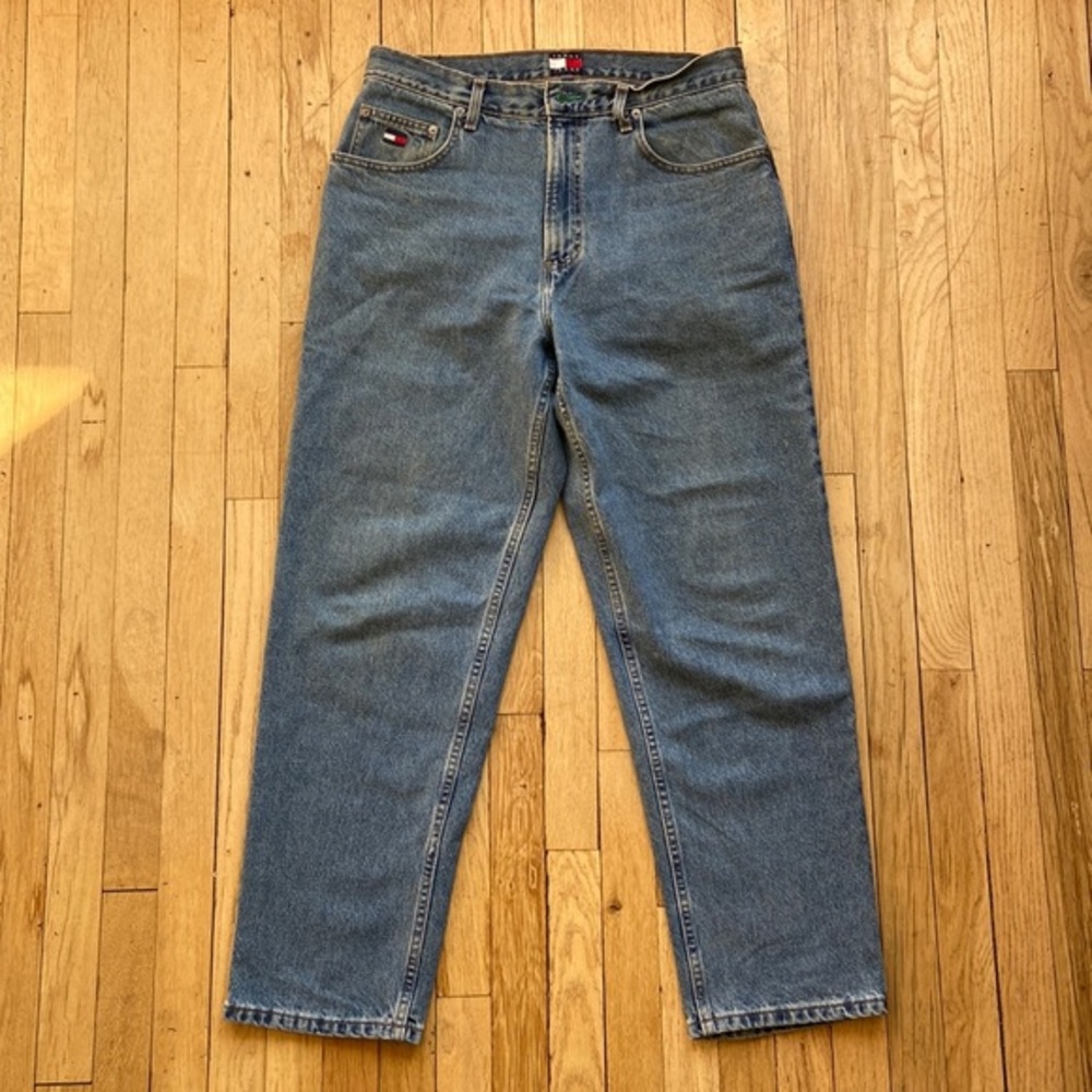 Vtg Tommy Hilfiger Mens Jeans Blue Size 34 x 30‎ Made In USA Flag Freedom Jeans